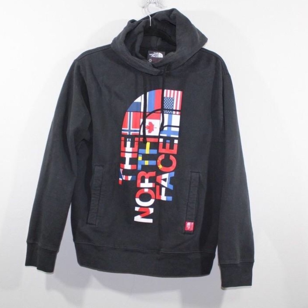 Black North Face Hoodie with Logo